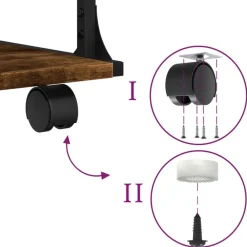vidaXL Electrónica-Soporte de impresora 3 niveles 43x48x64 cm