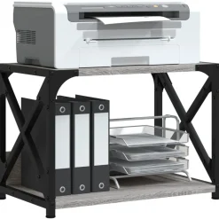 vidaXL Soporte de impresora 2 niveles 44x26x31,5 cm Gris sonoma Hot