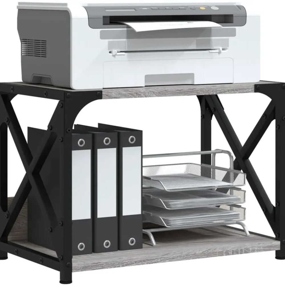 vidaXL Soporte de impresora 2 niveles 44x26x31,5 cm Gris sonoma Hot