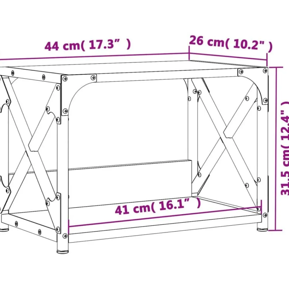 vidaXL Electrónica-Soporte de impresora 2 niveles 44x26x31,5 cm