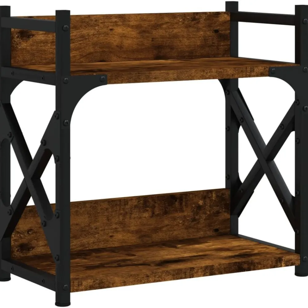 vidaXL Soporte de impresora 2 niveles 40x20x40 cm Roble ahumado Hot