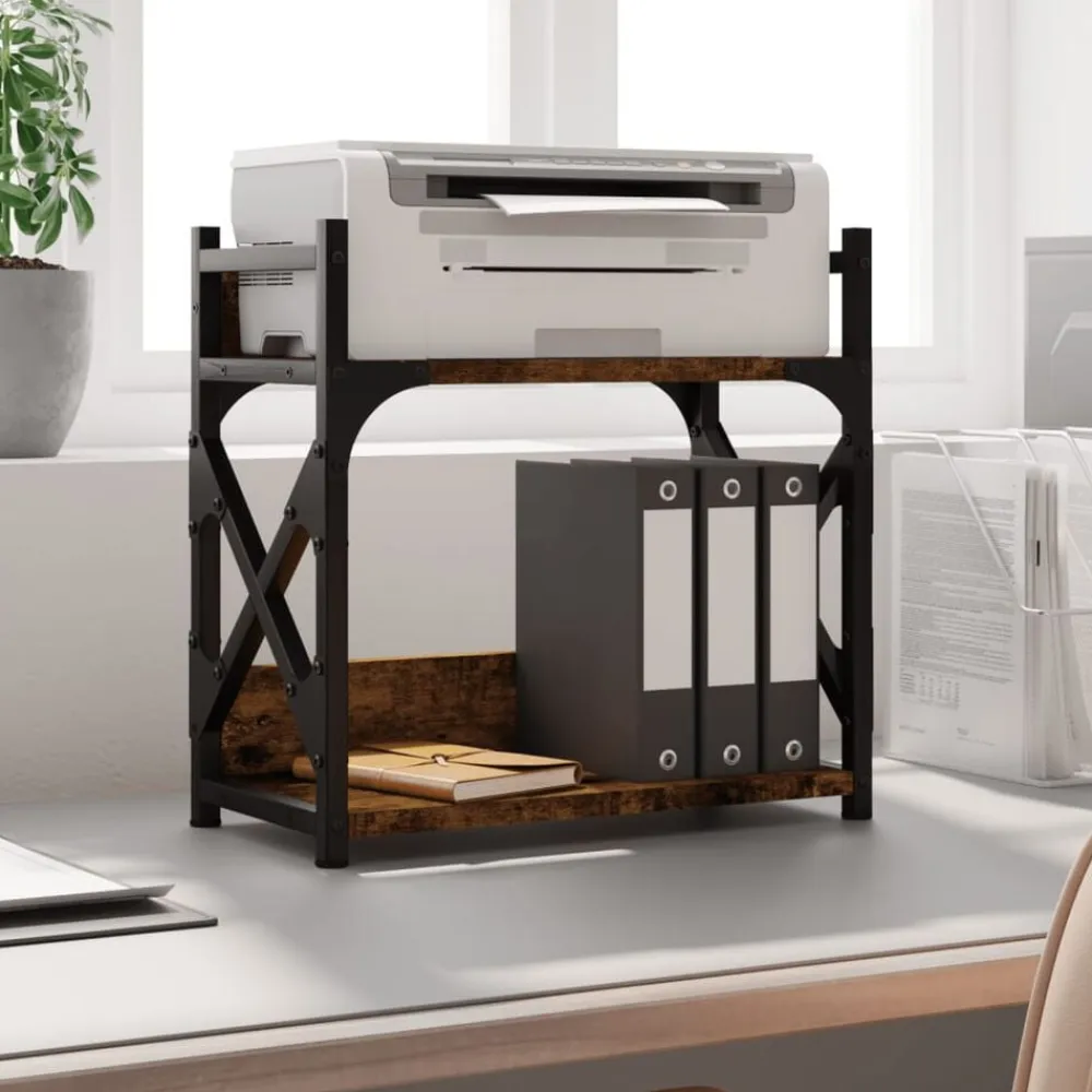 vidaXL Soporte de impresora 2 niveles 40x20x40 cm Roble ahumado Hot