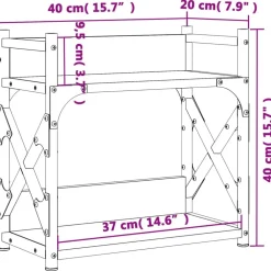 vidaXL Soporte de impresora 2 niveles 40x20x40 cm Roble ahumado Hot