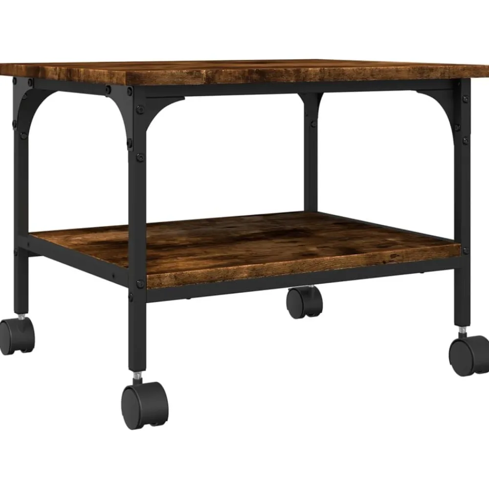 vidaXL Soporte de impresora 2 niveles 50x40x38 cm Roble ahumado Online