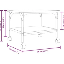 vidaXL Soporte de impresora 2 niveles 50x40x38 cm Roble ahumado Online