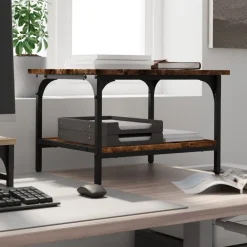 vidaXL Soporte de impresora 2 niveles 50x40x38 cm Roble ahumado Online