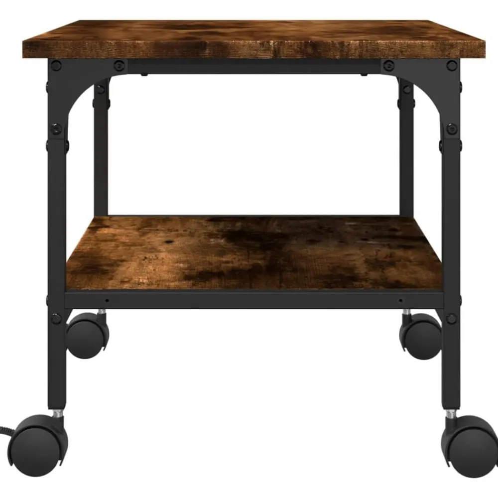 vidaXL Soporte de impresora 2 niveles 50x40x38 cm Roble ahumado Online