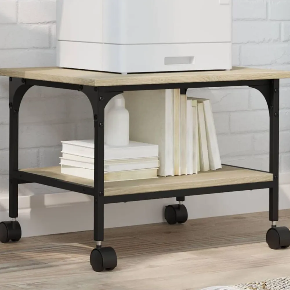 vidaXL Soporte de impresora 2 niveles 50x40x38 cm Roble Sonoma Online