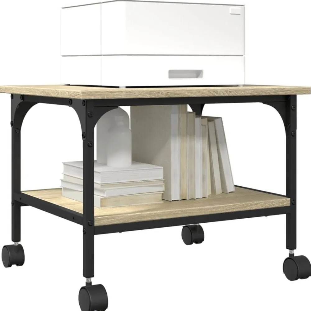 vidaXL Soporte de impresora 2 niveles 50x40x38 cm Roble Sonoma Online