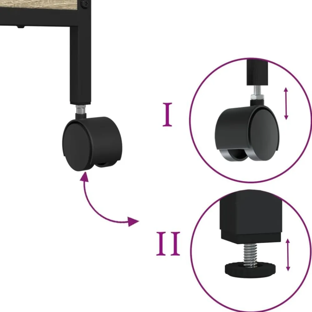 vidaXL Soporte de impresora 2 niveles 50x40x38 cm Roble Sonoma Online