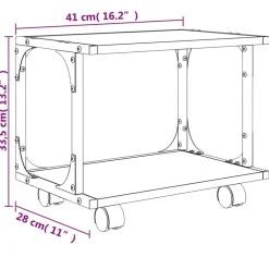 vidaXL Soporte de impresora 2 niveles 41x28x33,5 cm Roble ahumado Online