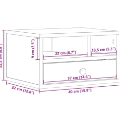 vidaXL Electrónica-Soporte de impresora madera ingeniería 40x32x22,5 cm