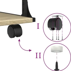 vidaXL Soporte de impresora 2 niveles 41x28x33,5 cm Roble Sonoma Online