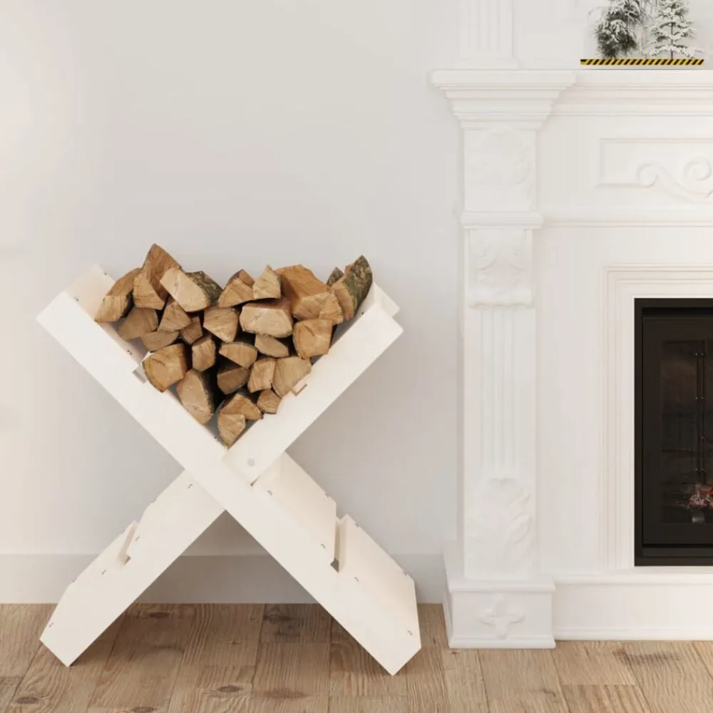 vidaXL Accesorios Para Hornos De Leña Y Chimeneas-Soporte de leña madera maciza de pino 47x39,5x48 cm