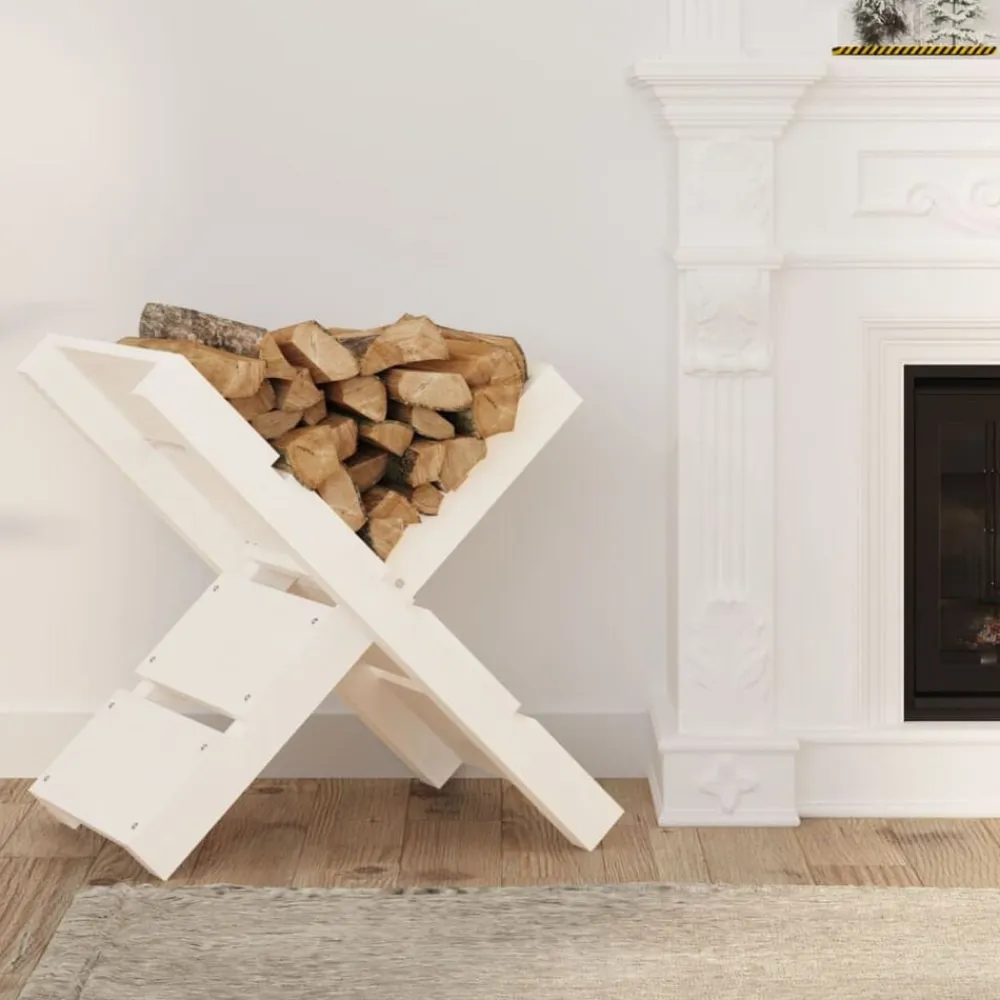 vidaXL Accesorios Para Hornos De Leña Y Chimeneas-Soporte de leña madera maciza de pino 47x39,5x48 cm