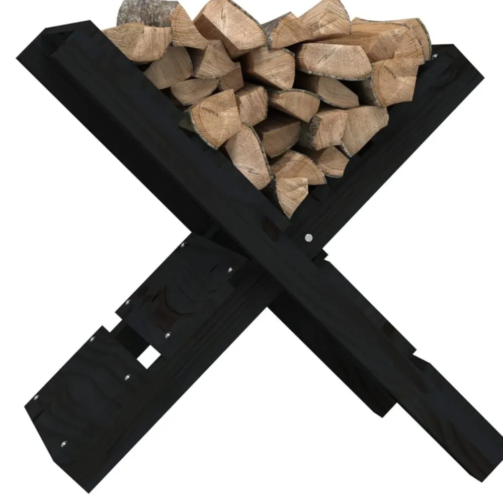 vidaXL Accesorios Para Hornos De Leña Y Chimeneas-Soporte de leña madera maciza de pino 47x39,5x48 cm
