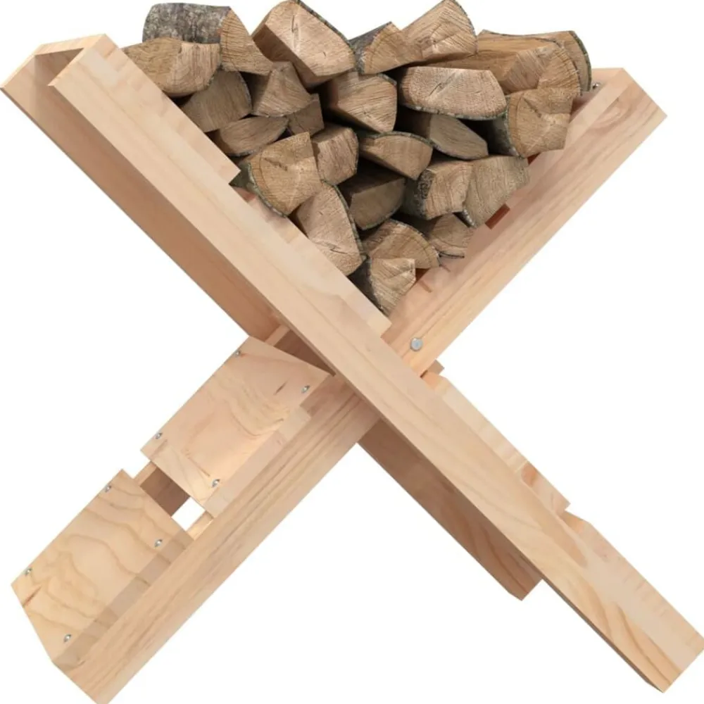 vidaXL Accesorios Para Hornos De Leña Y Chimeneas-Soporte de leña madera maciza de pino 47x39,5x48 cm