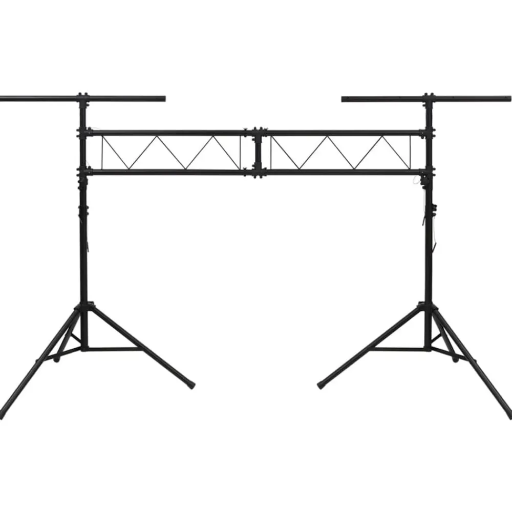 vidaXL Soporte de luces de acero negro 338x115x(180-300) cm Clearance