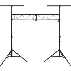 vidaXL Soporte de luces de acero negro 338x115x(180-300) cm Clearance