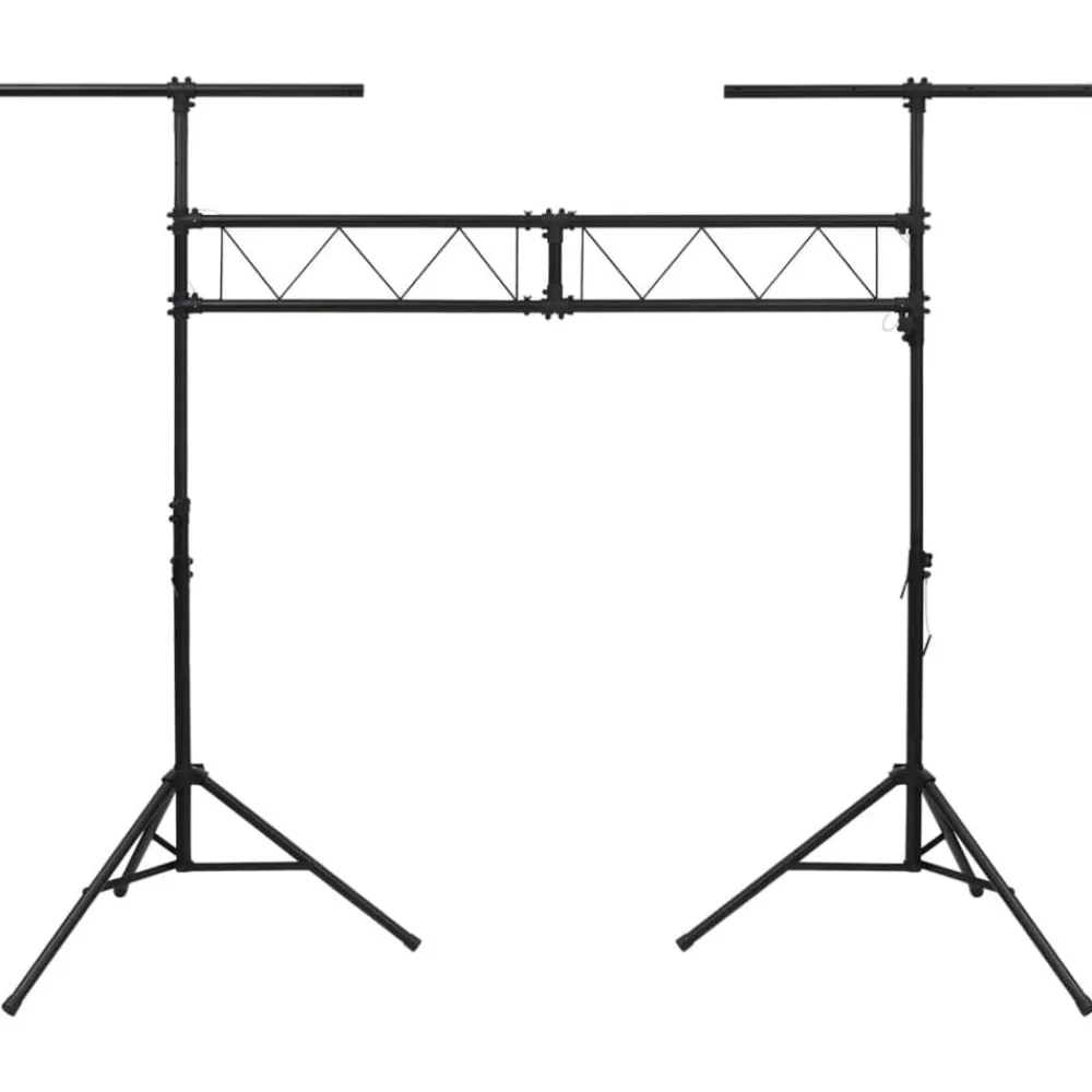 vidaXL Soporte de luces de acero negro 338x115x(180-300) cm Clearance