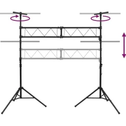 vidaXL Soporte de luces de acero negro 338x115x(180-300) cm Clearance