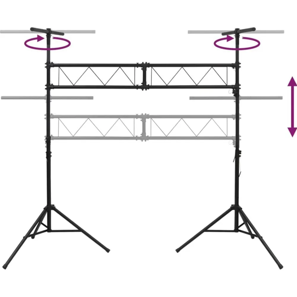 vidaXL Soporte de luces de acero negro 338x115x(180-300) cm Clearance