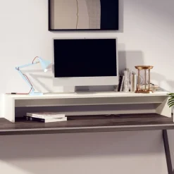 vidaXL Electrónica-Soporte de monitor madera maciza de pino 100x27x15 cm