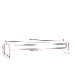 vidaXL Electrónica-Soporte de monitor madera maciza de pino 100x27x15 cm