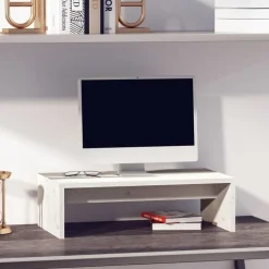vidaXL Electrónica-Soporte de monitor madera maciza de pino 50x27x15 cm