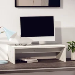 vidaXL Electrónica-Soporte de monitor madera maciza de pino 50x27x15 cm
