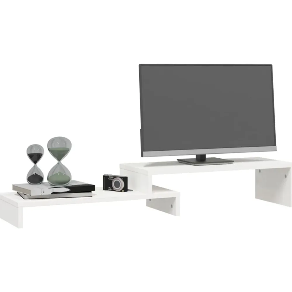 vidaXL Electrónica-Soporte de monitor madera maciza pino (52-101)x22x14 cm