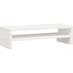 vidaXL Electrónica-Soporte de monitor madera maciza pino (52-101)x22x14 cm