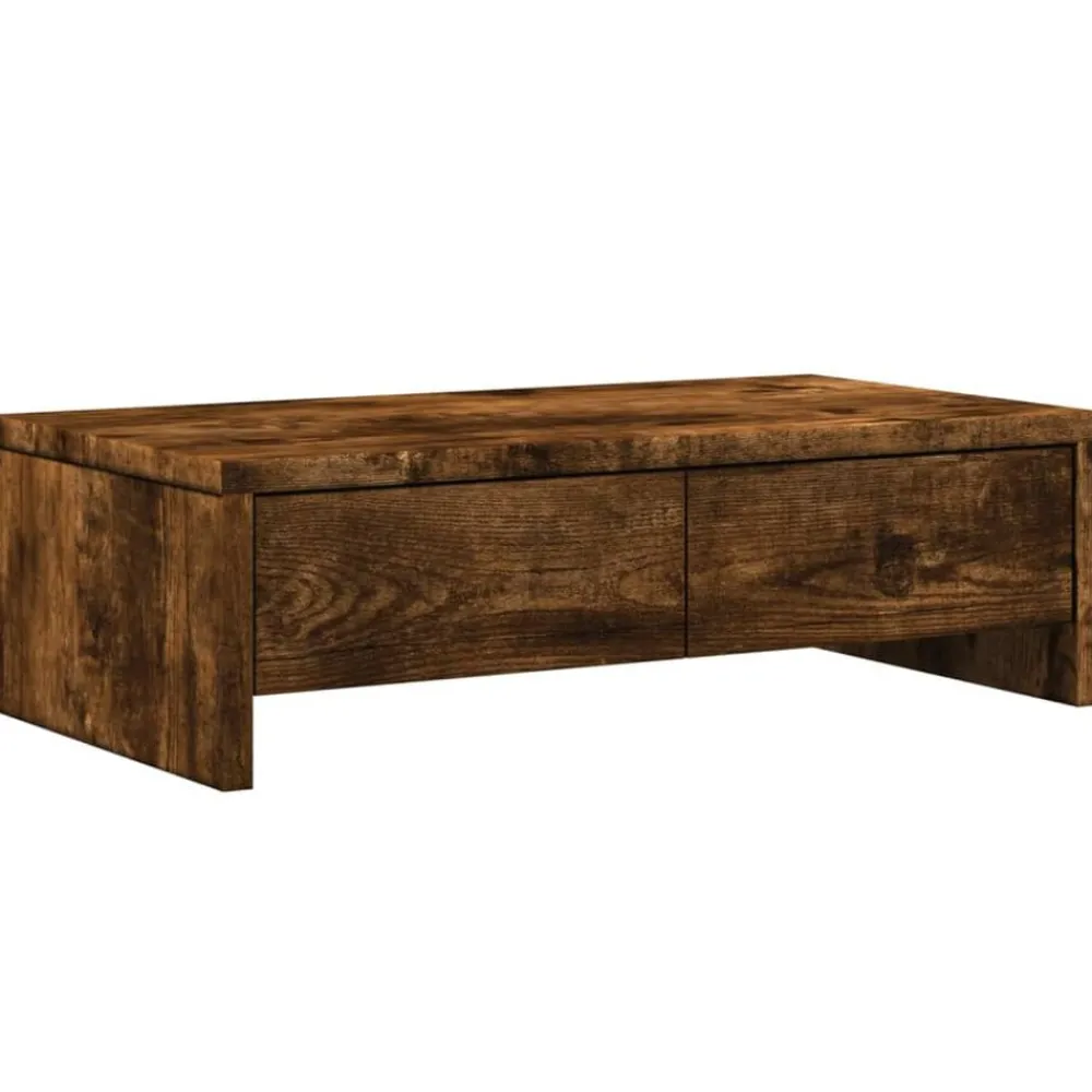 vidaXL Electrónica-Soporte de monitor cajones madera 50x27x15 cm
