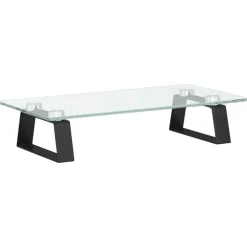vidaXL Electrónica-Soporte de monitor vidrio templado y metal 40x20x8 cm