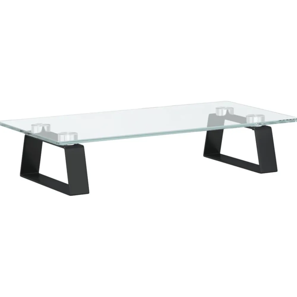 vidaXL Electrónica-Soporte de monitor vidrio templado y metal 40x20x8 cm