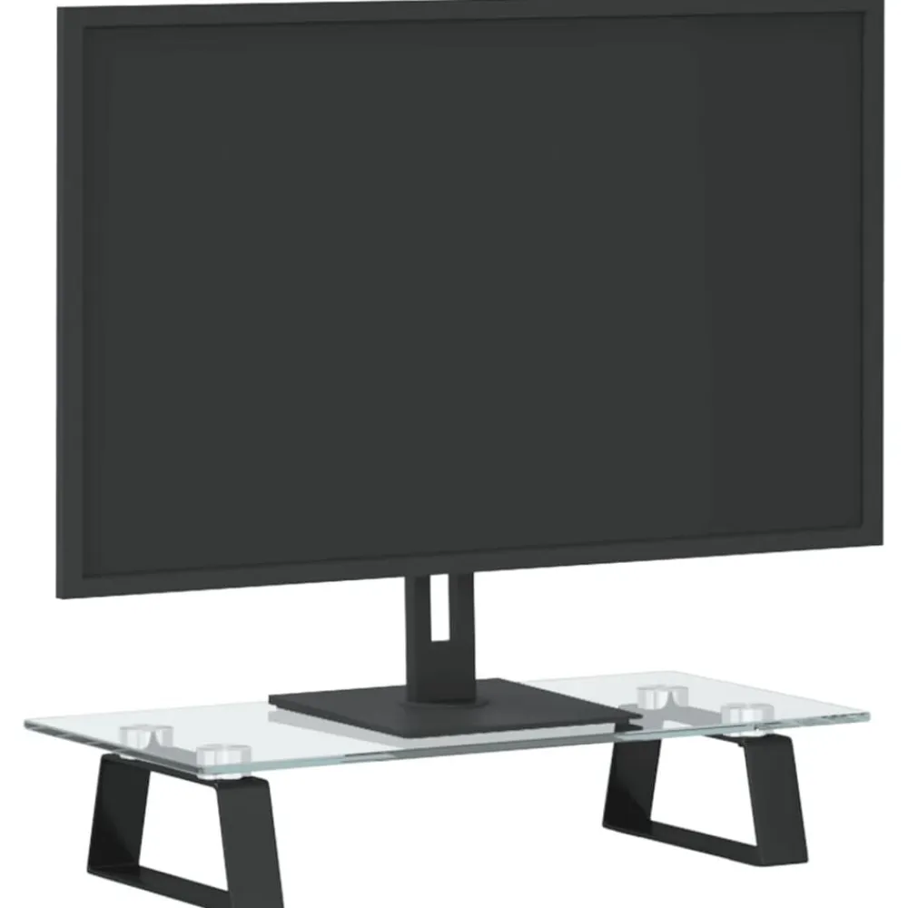 vidaXL Electrónica-Soporte de monitor vidrio templado y metal 40x20x8 cm