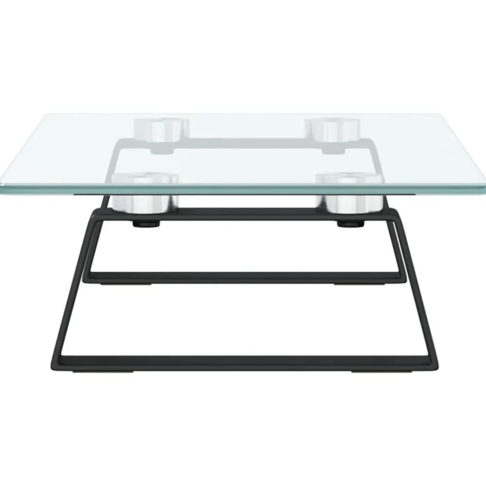 vidaXL Electrónica-Soporte de monitor vidrio templado y metal 40x20x8 cm