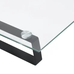 vidaXL Electrónica-Soporte de monitor vidrio templado y metal 40x20x8 cm