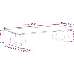 vidaXL Electrónica-Soporte de monitor vidrio templado y metal 40x20x8 cm