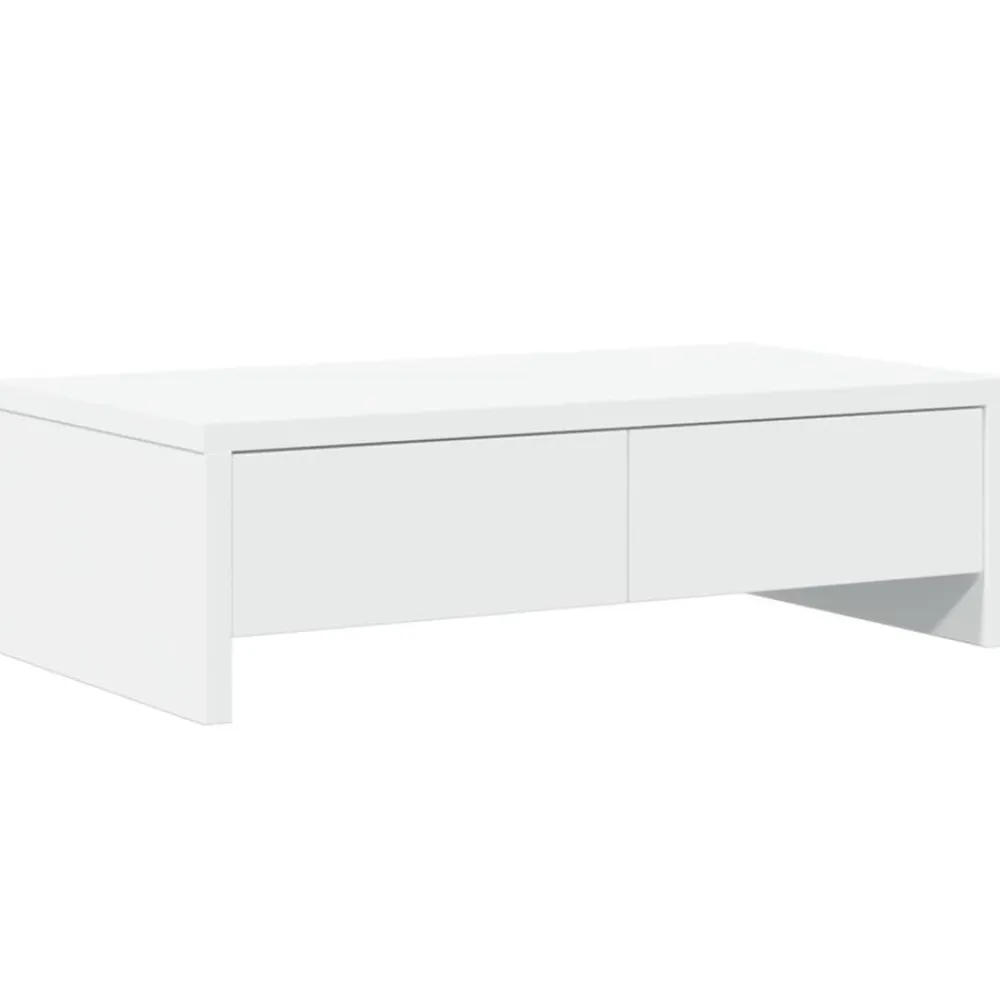 vidaXL Soporte de monitor cajones madera ingeniería 50x27x15 cm Blanco Best