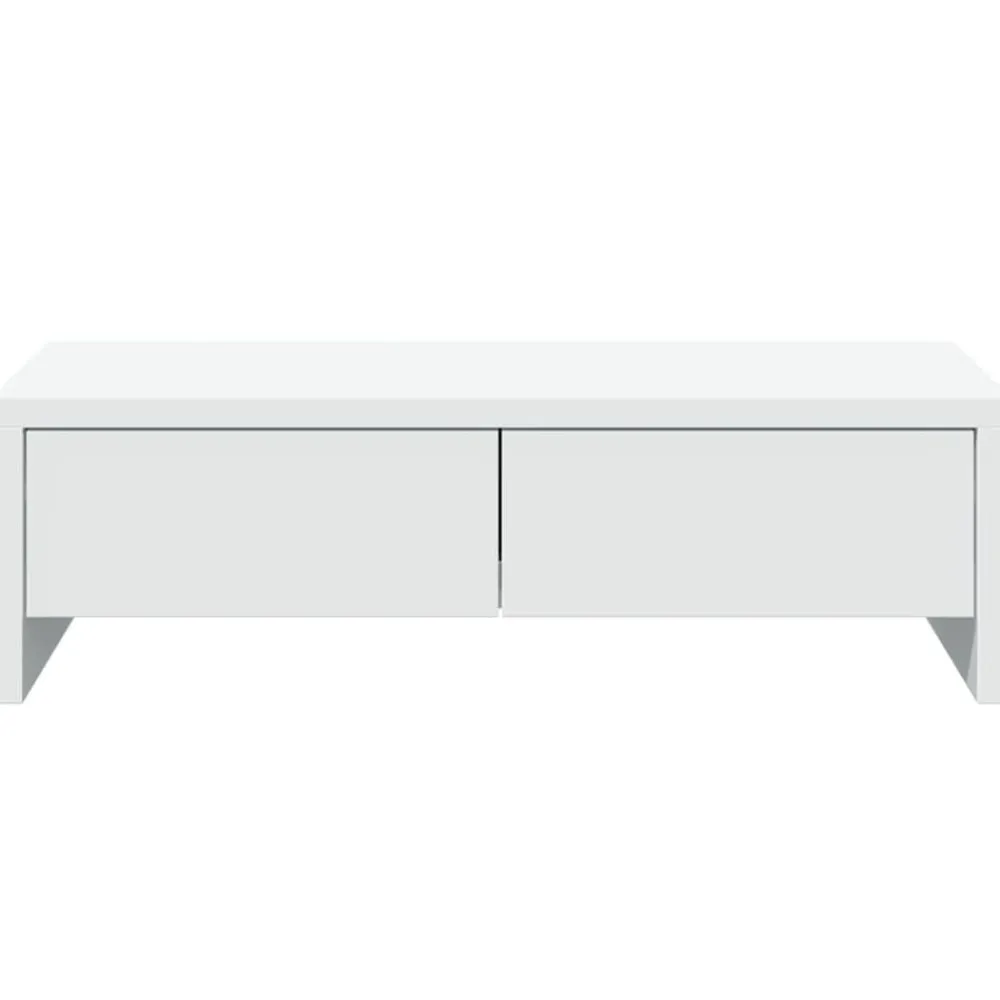 vidaXL Soporte de monitor cajones madera ingeniería 50x27x15 cm Blanco Best
