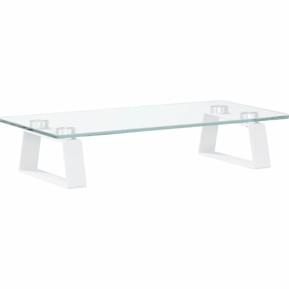 vidaXL Electrónica-Soporte de monitor vidrio templado y metal 40x20x8 cm