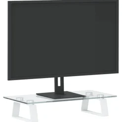 vidaXL Electrónica-Soporte de monitor vidrio templado y metal 40x20x8 cm