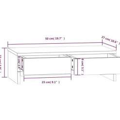 vidaXL Electrónica-Soporte de monitor madera maciza de pino 50x27x15 cm