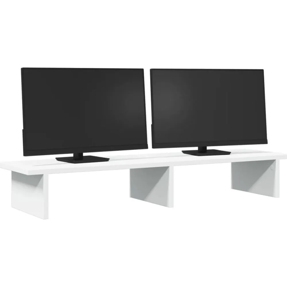 vidaXL Soporte de monitor madera maciza de pino 100x27x15 cm Blanco Best