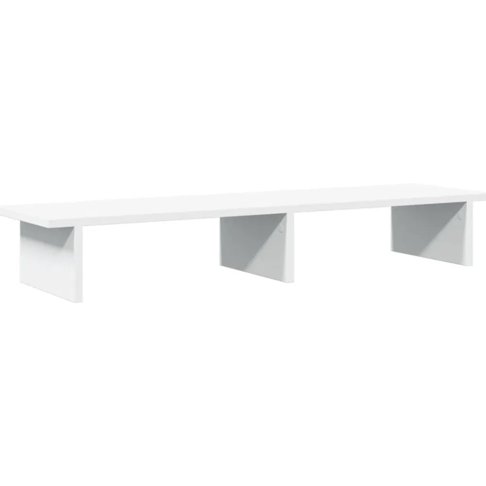 vidaXL Soporte de monitor madera maciza de pino 100x27x15 cm Blanco Best
