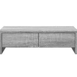 vidaXL Soporte de monitor con cajones madera 50x27x15 cm Gris sonoma Outlet