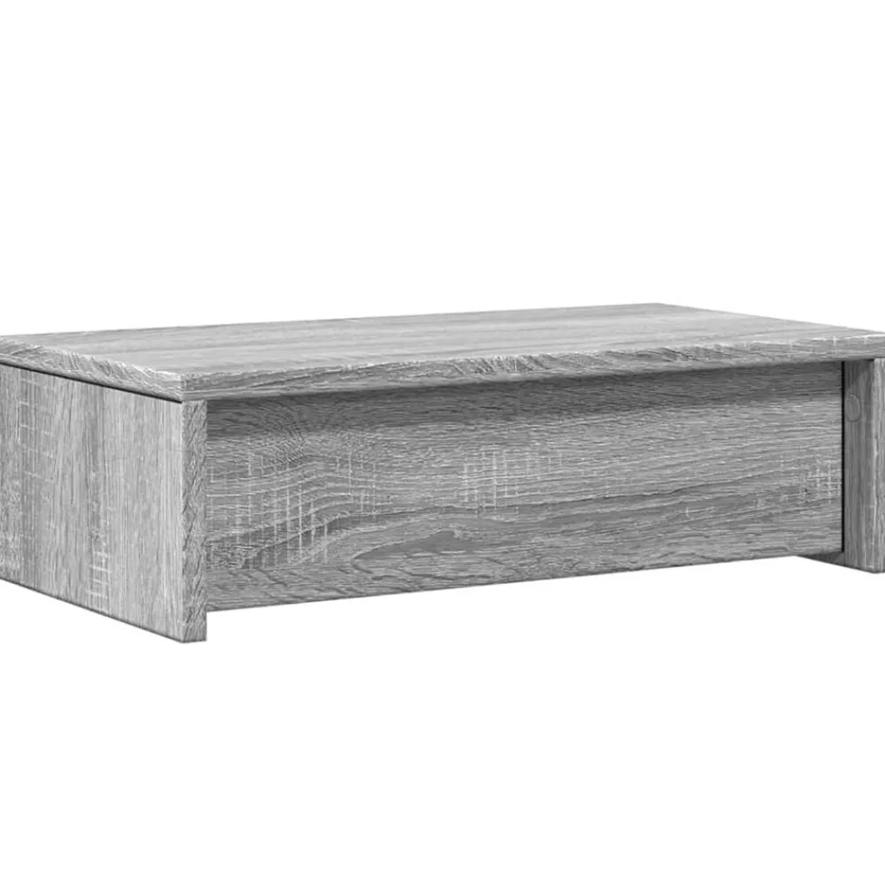 vidaXL Soporte de monitor con cajones madera 50x27x15 cm Gris sonoma Outlet
