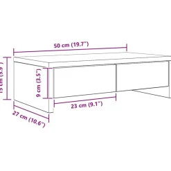 vidaXL Electrónica-Soporte de monitor con cajones madera artisian 50x27x15 cm