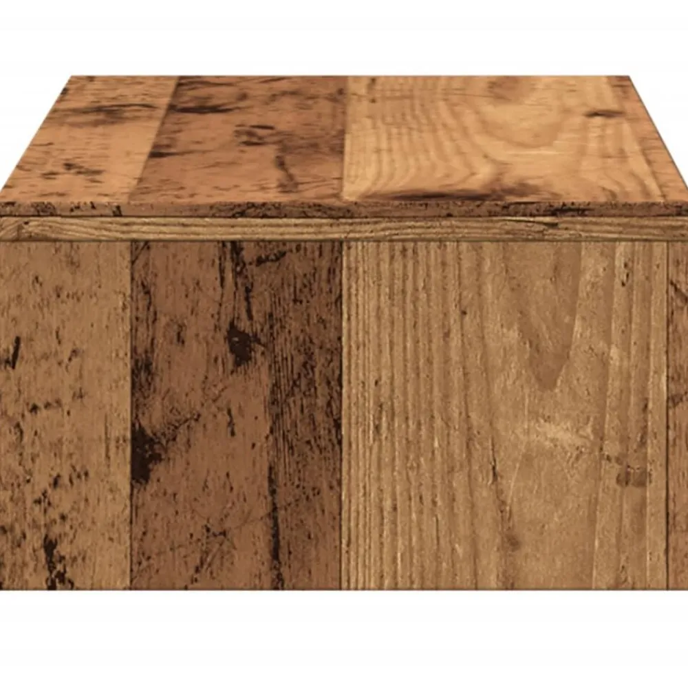vidaXL Soporte de monitor con cajones madera envejecida 50x27x15 cm Madera antigua Discount